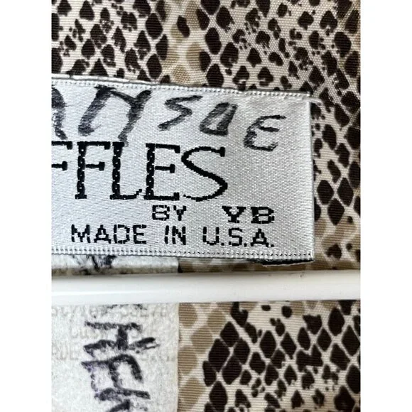 Truffles Animal Print Snakeskin Top 2X Brown Safari Jungle Exotic Classic Chic - Picture 9 of 11